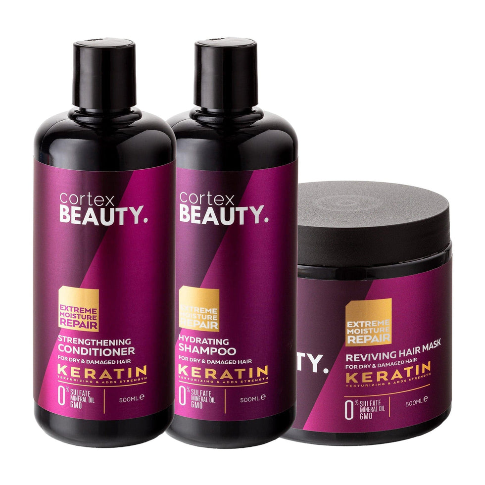Kit Cortex Beauty Keratin Extreme Moisture Repair – 3 Piezas