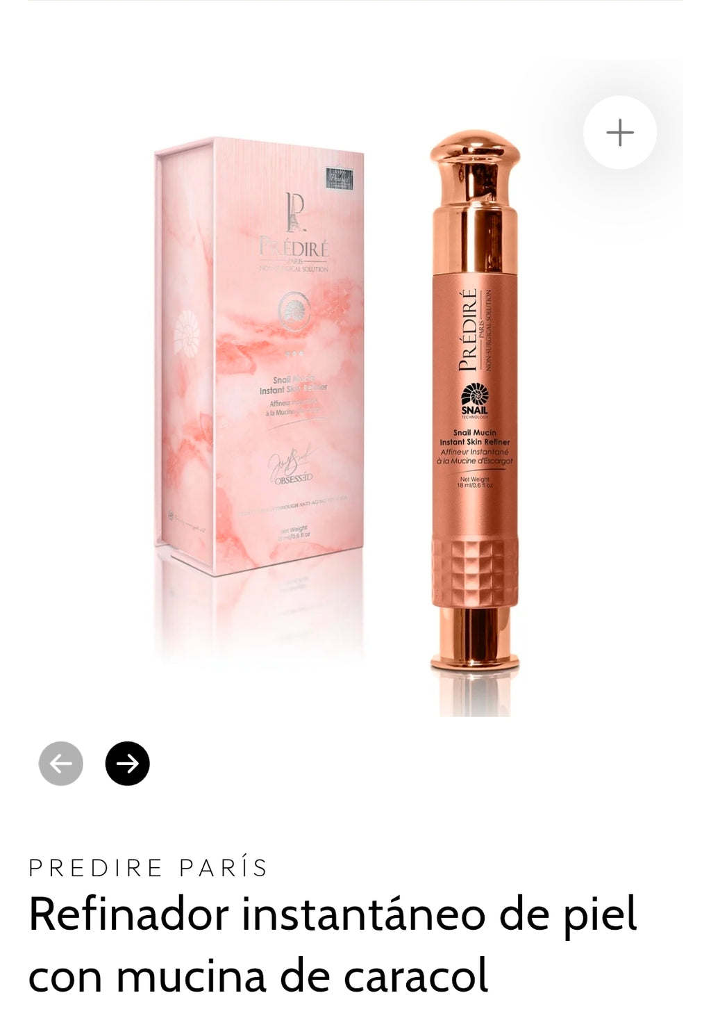 Refinador Instantáneo de Piel con Mucina de Caracol - Predire Paris