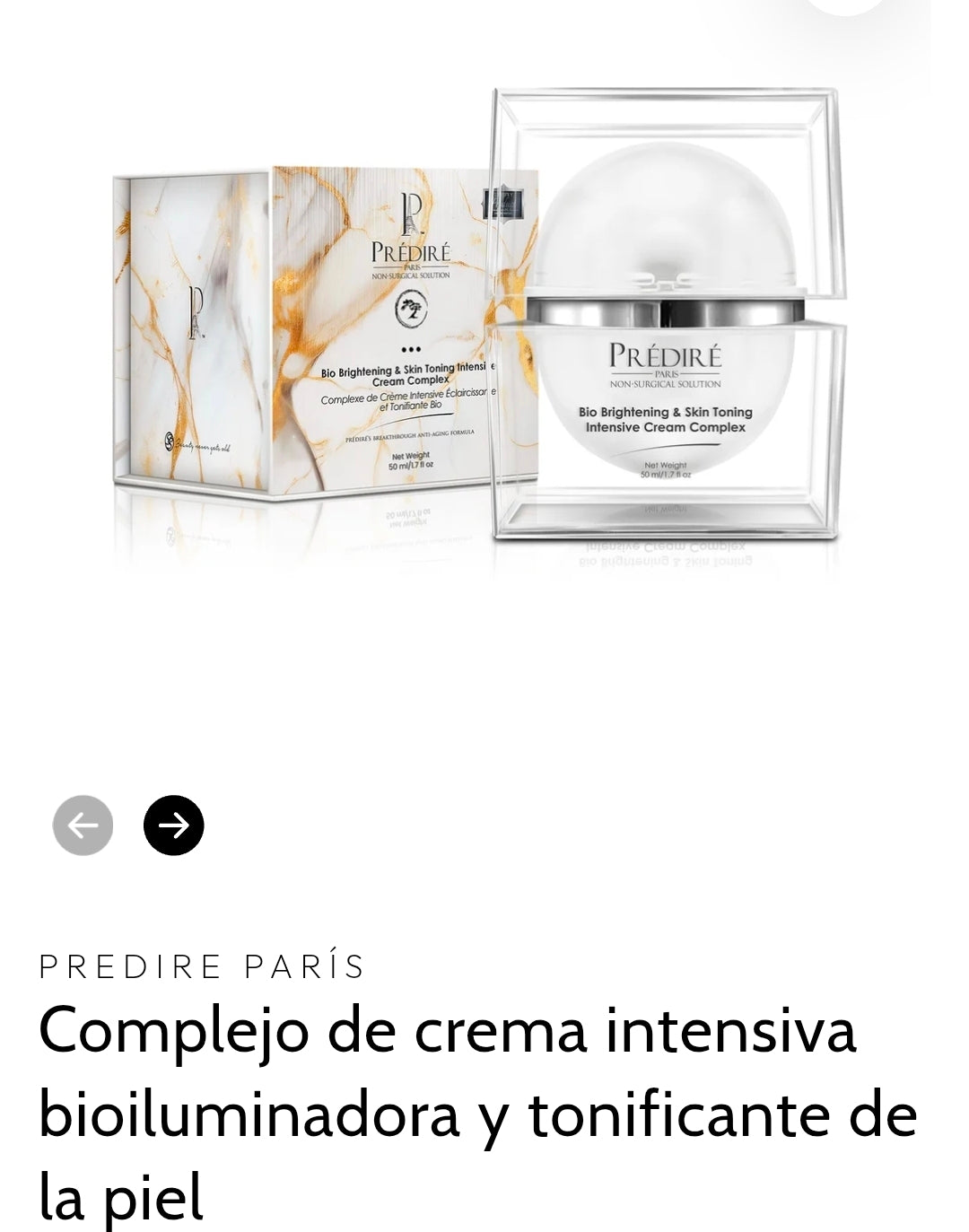 Complejo de crema intensiva