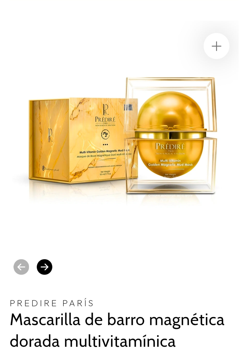 Mascarilla de Barro Magnética Dorada Multivitamínica – Prédiré Paris