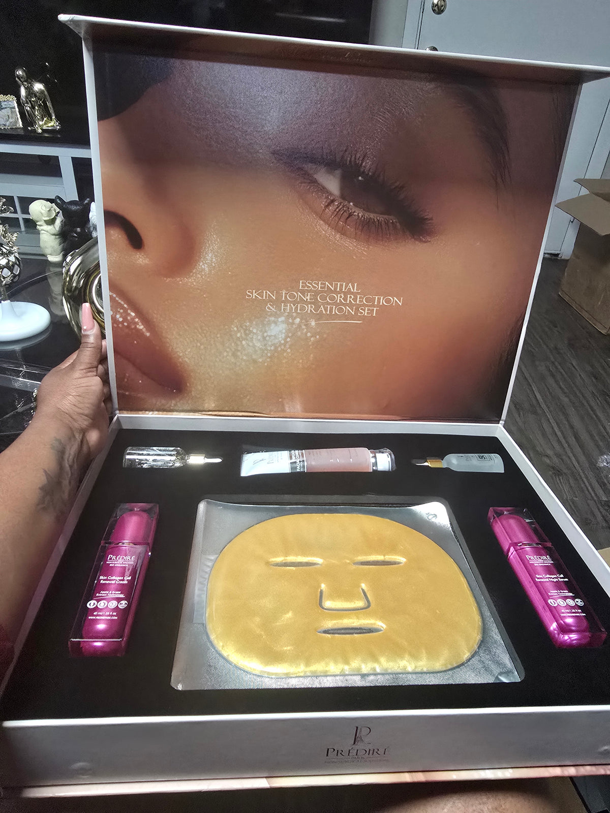 Set con mascarilla de oro