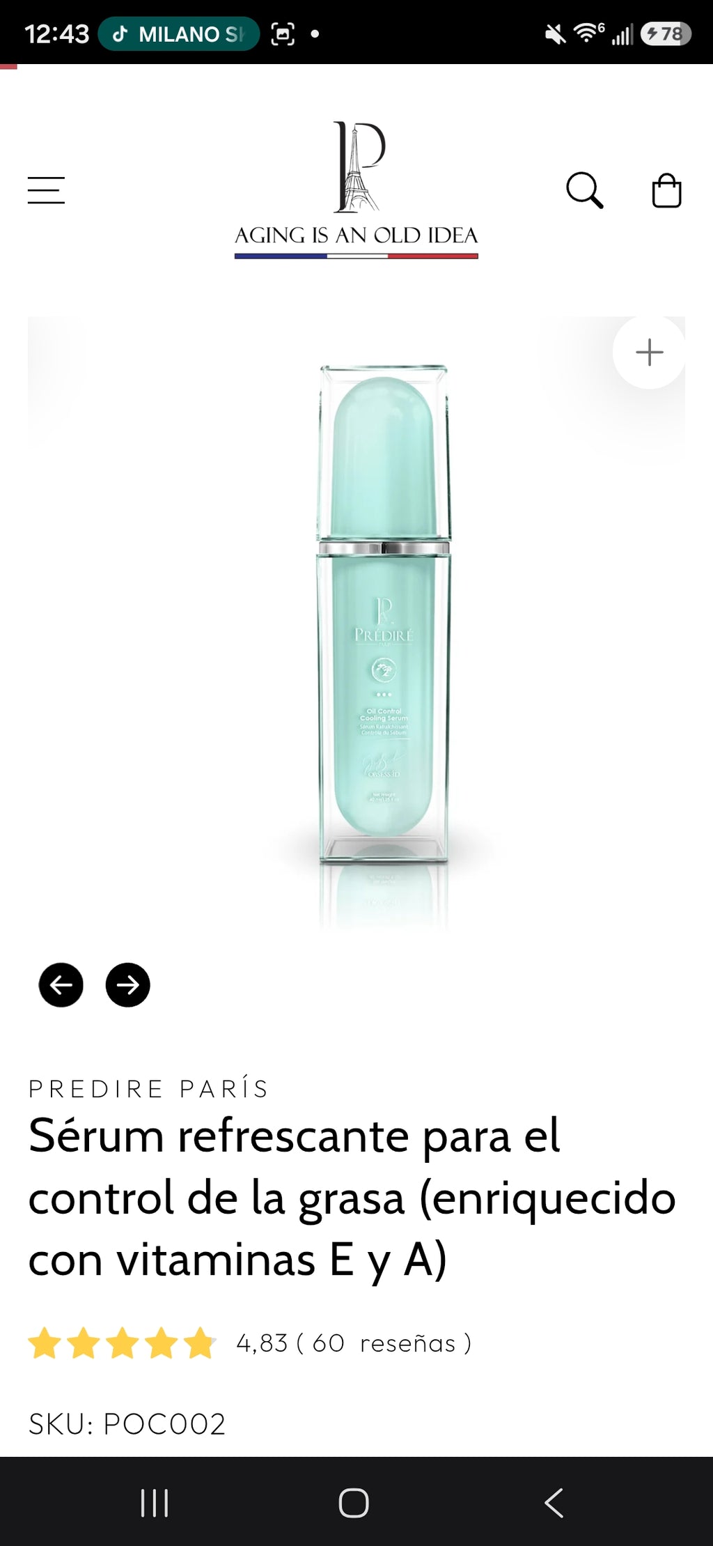 Prédiré Paris – Sérum Refrescante para Control de Grasa