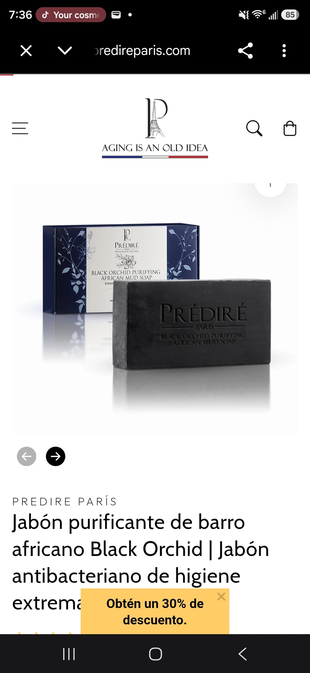 Prédiré Paris Black Orchid – Jabón Purificante de Barro Africano