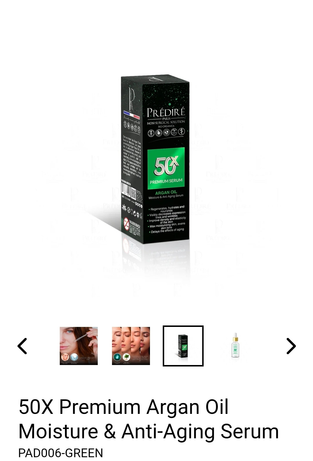Prédiré 50X Premium Argan Oil Moisture & Anti-Aging Serum